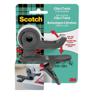 Scotch Dispensador de Cinta Adhesiva - para Cintas de hasta 19mm x 8.89m - Incluye Cinta Adhesiva - Color Gris