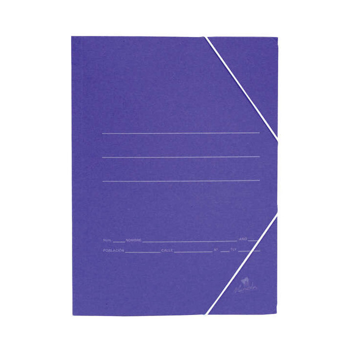 Mariola Carpeta de Carton Sencilla Folio 500gr/m2 - Medidas 34x25x1cm - Cierre con Goma Elastica - Color Azul mate