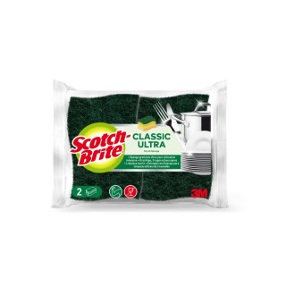 Scotch-Brite Classic Pack de 2 Estropajos de Cocina Ultra - Color Verde Oscuro