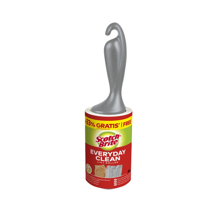 Scotch-Brite Everyday Clean Rodillo Quitapelusas Adhesivo - 75 Hojas - Color Negro