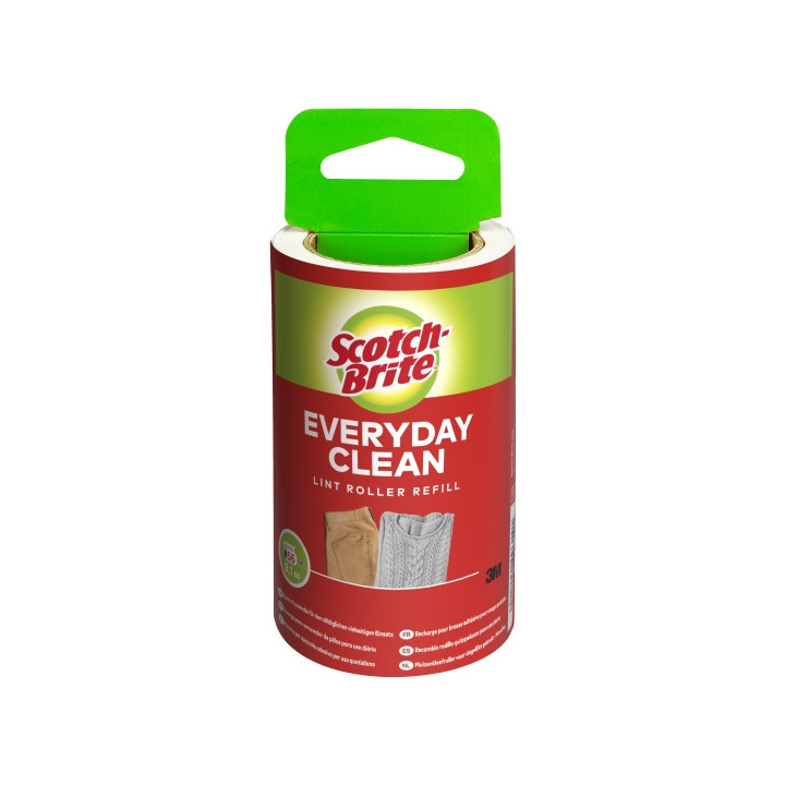 Scotch-Brite Everyday Clean Recambio para Rodillo Quitapelusas Adhesivo - 56 Hojas - Color Blanco