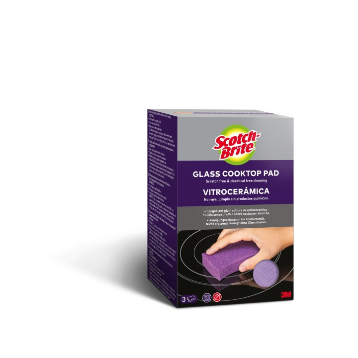 Scotch-Brite Pack de 3 Estropajos para Vitroceramica - Color Blanco