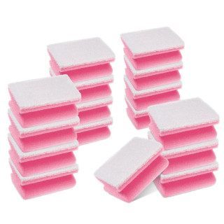 Scotch-Brite Pack de 16 Esponjas para Aseo XXL - Proteccion para los Dedos - Color Rosa/Blanco