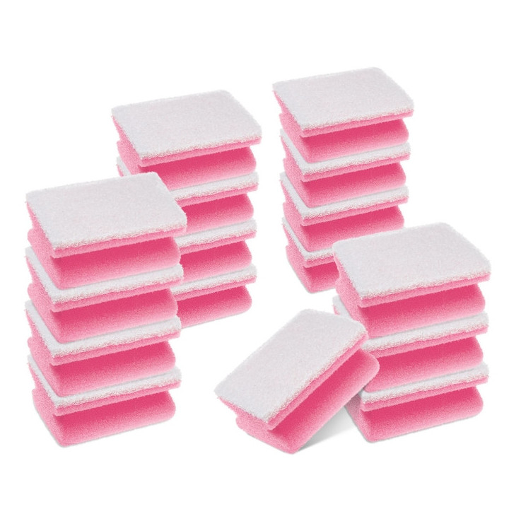 Scotch-Brite Pack de 16 Esponjas para Aseo XXL - Proteccion para los Dedos - Color Rosa/Blanco