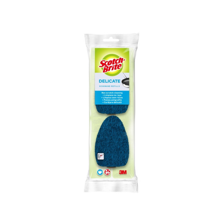 Scotch-Brite Recambios de Pack de 2 Estropajos con Mango - No Raya - Color Azul Oscuro
