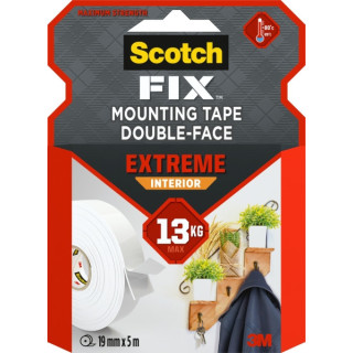 Scotch-Fix Cinta de Montaje para Interior Extremo de Doble Cara - 19mm x 5m - Color Blanco