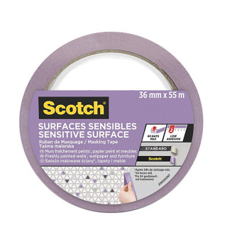 Scotch Expositor Dispensador de 32 Rollos de Cinta de Enmascarar - 36mm x 41m - Superficies Delicadas - Color Morado