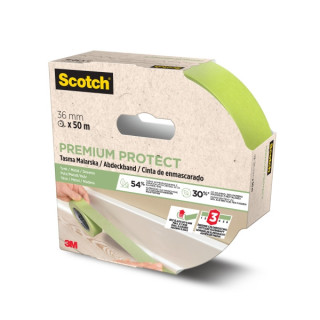 Scotch Premium Protect Cinta de Enmascarar - 36mm x 50m - 70% PEFC - Color Verde