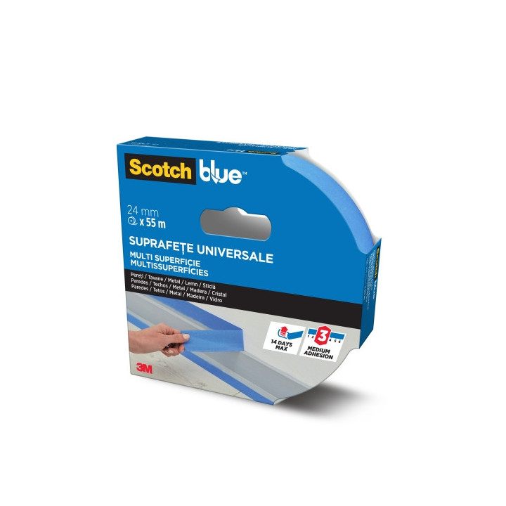 Scotchblue Cinta de Enmascarar - 24mm x 55m - 100% PEFC - Multisuperficie - Color Azul
