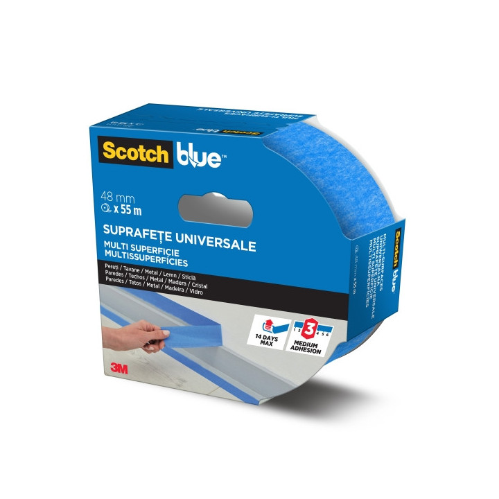 Scotchblue Cinta de Enmascarar - 48mm x 55m - 100% PEFC - Multisuperficie - Color Azul