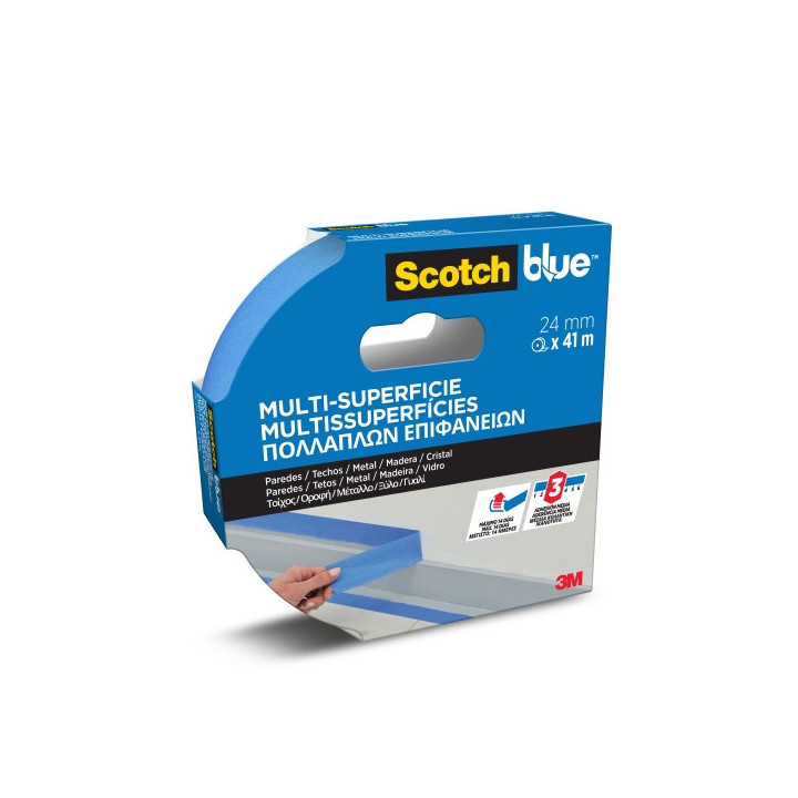Scotchblue Cinta de Enmascarar - 24mm x 41m - 100% PEFC - Multisuperficie - Color Azul