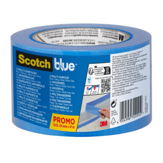 Scotchblue Pack de 3 Cintas de Enmascarar - 24mm x 41m - 100% PEFC - Multisuperficie - Color Azul