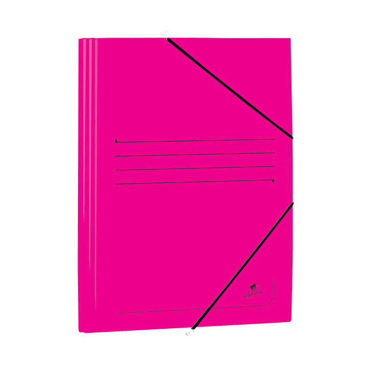 Mariola Carpeta de Carton Estucado con Solapas Folio 500gr/m2 - Medidas 34x25x1cm - Cierre con Goma Elastica - Color Fucsia