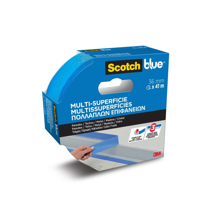 Scotchblue Cinta de Enmascarar - 36mm x 41m - 100% PEFC - Multisuperficie - Color Azul