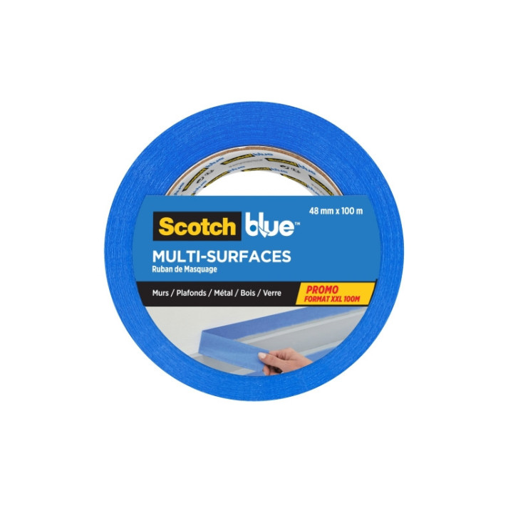 Scotchblue Cinta de Enmascarar - 48mm x 100m - 100% PEFC - Multisuperficie - Color Azul