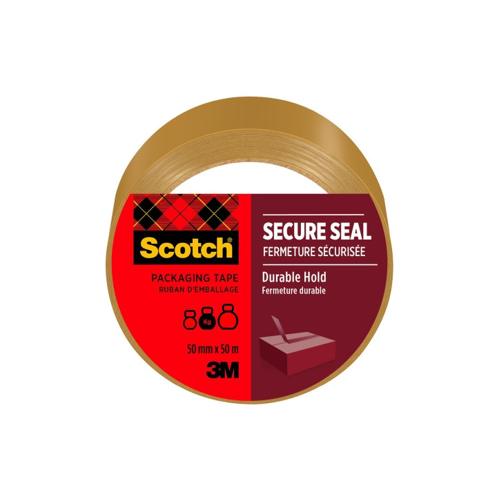Scotch Precinto de Embalaje - 50mm x 50m - Sellado Seguro - Color Marron