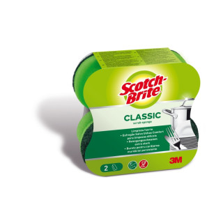 Scotch-Brite Classic Pack de 2 Estropajos de Cocina - Color Verde