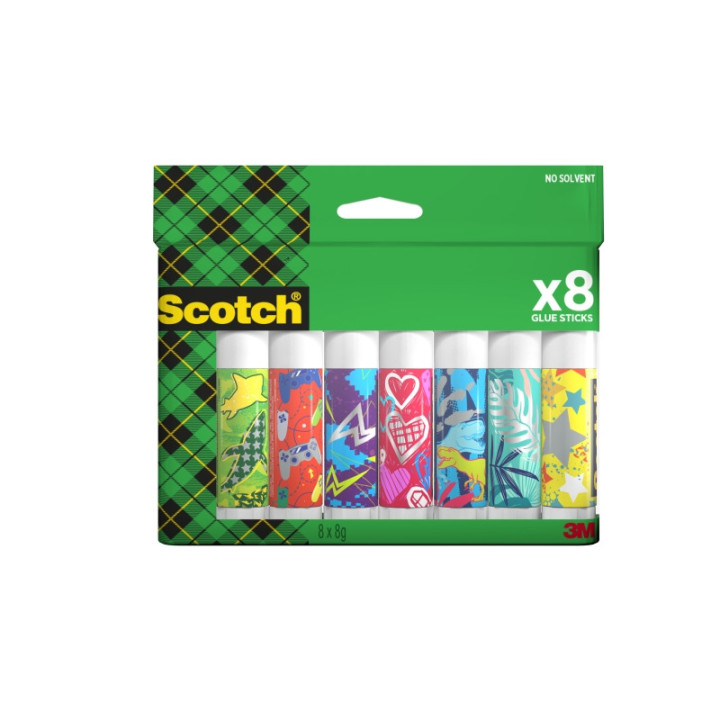 Scotch Pack de 8 Pegamentos en Barra Adhesivo Solido - 8gr por Unidad - Color Transparente
