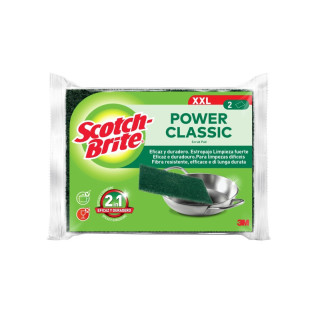 Scotch-Brite Classic Pack de 2 Estropajos de Cocina XL - Color Verde Oscuro