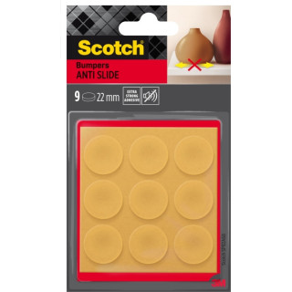 Scotch Pack de 9 Almohadillas Adhesivas Antideslizantes - Diametro de 22mm - Color Transparente