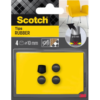 Scotch Pack de 4 Conteras de Goma - Diametro de 10mm - Color Negro