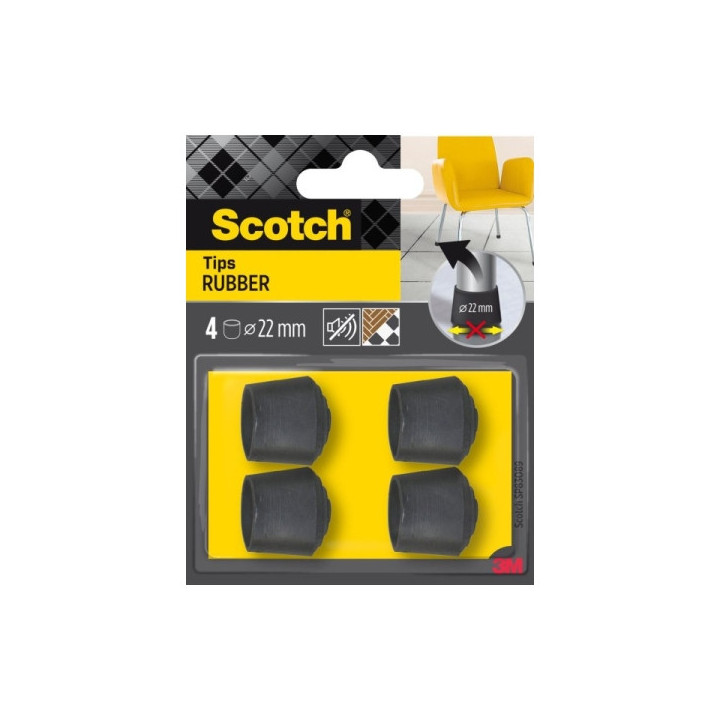 Scotch Pack de 4 Conteras de Goma - Diametro de 22mm - Color Blanco
