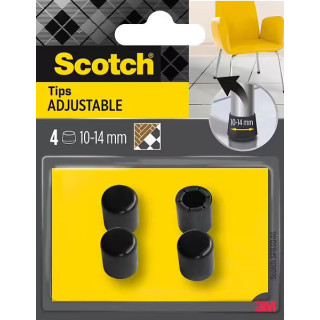 Scotch Pack de 4 Conteras Ajustables - Diametro de 10-14mm - Color Negro