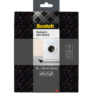 Scotch Pack de 4 Almohadillas Protectoras Antichoque - 100x100mm - Color Negro