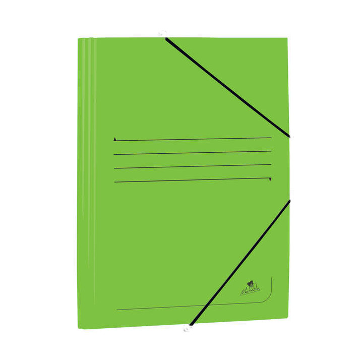 Mariola Carpeta de Carton Estucado con Solapas Folio 500gr/m2 - Medidas 34x25x1cm - Cierre con Goma Elastica - Color Verde