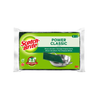 Scotch-Brite Classic Pack de 2 Estropajos de Cocina - Color Verde Oscuro