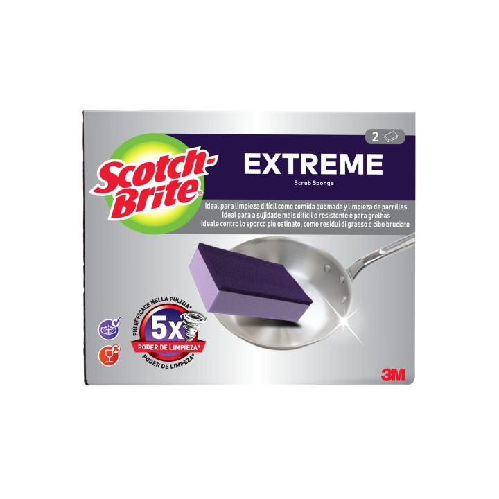 Scotch-Brite Extreme Pack de 2 Estropajos de Cocina - Color Morado