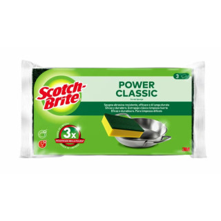 Scotch-Brite Basic Pack de 3 Estropajos Laminado con Esponja - Color Verde