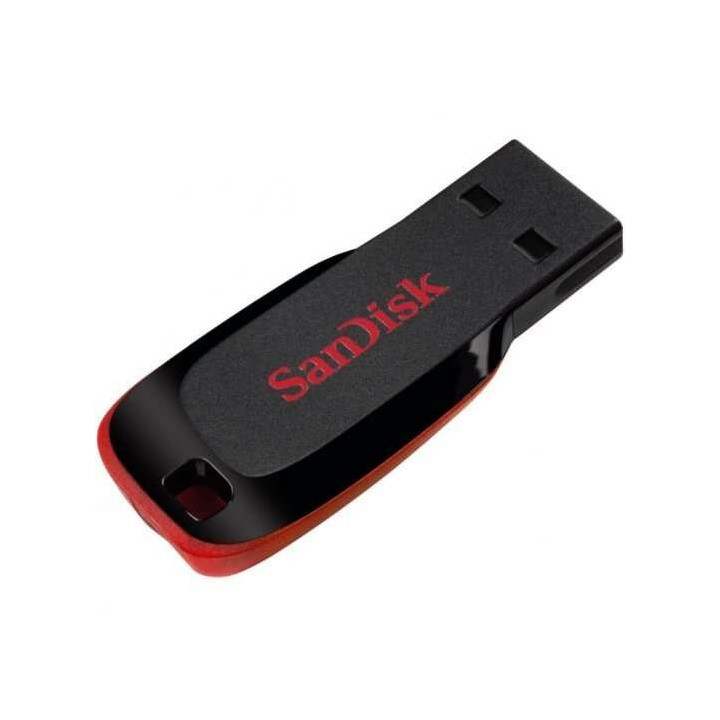 Sandisk Cruzer Blade Memoria USB 2.0 64GB - Sin Tapa - Color Negro/Rojo (Pendrive)