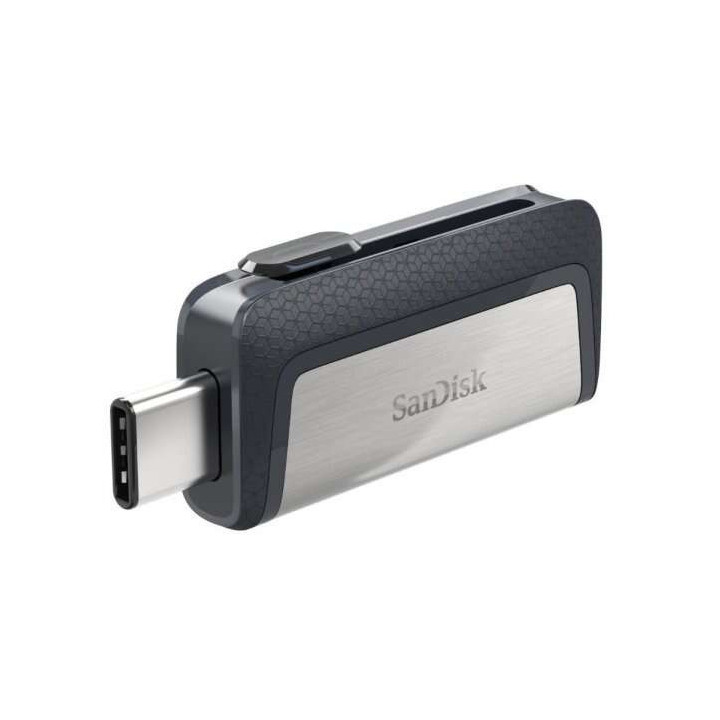 Sandisk Ultra Dual Memoria USB-C y USB-A 32GB - Hasta 150MB/s de Lectura - Diseño Metalico - Color Acero/Negro (Pendrive)