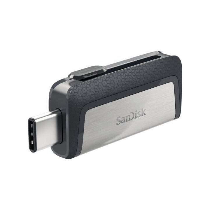 Sandisk Ultra Dual Memoria USB-C y USB-A 128GB - Hasta 150MB/s de Lectura - Diseño Metalico - Color Acero/Negro (Pendrive)