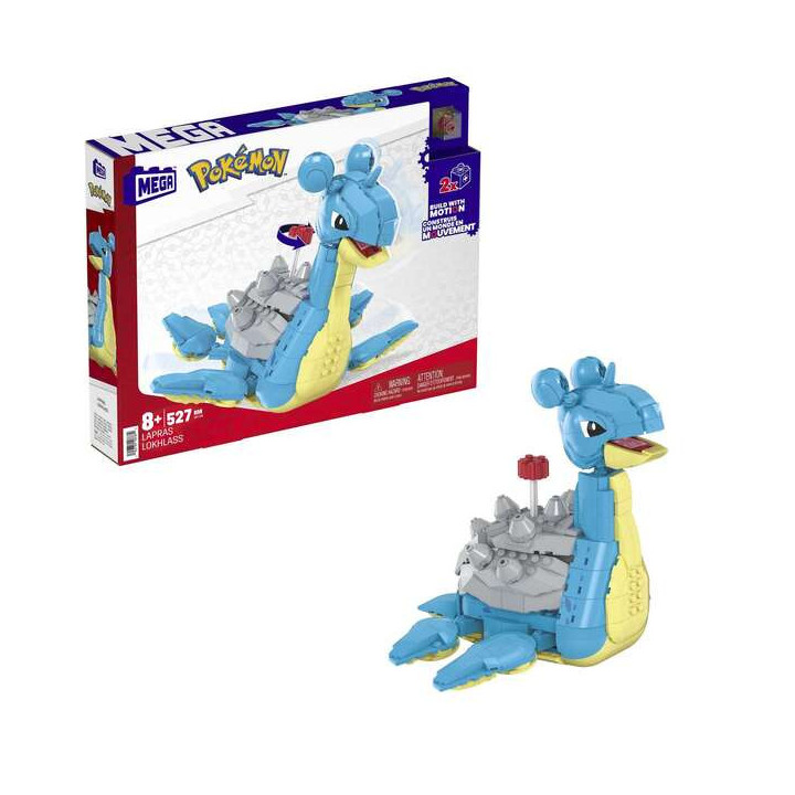 Mattel Mega Construx Wonder Builders Pokemon Lapras - Figura de Construccion - Tamaño 20cm aprox. - 527 Piezas