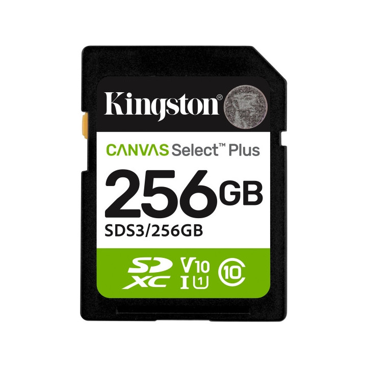 Kingston Tarjeta SDXC 256GB UHS-I Clase 10 150MB/s Canvas Select Plus