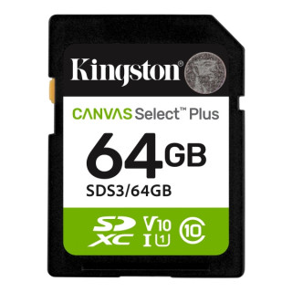 Kingston Tarjeta SDXC 64GB UHS-I Clase 10 100MB/s Canvas Select Plus
