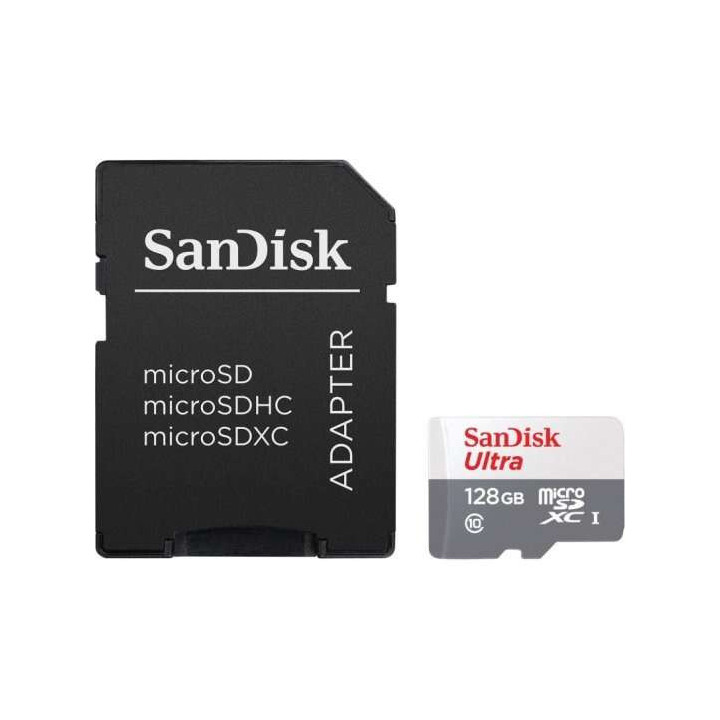 Sandisk Ultra Tarjeta Micro SDXC 128GB UHS-I U1 Clase 10 100MB/s + Adaptador SD