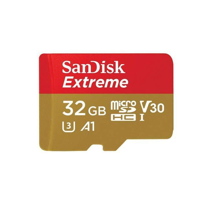 Sandisk Extreme Tarjeta Micro SDHC 32GB UHS-I U3 A1 Clase 10 100MB/s + Adaptador SD