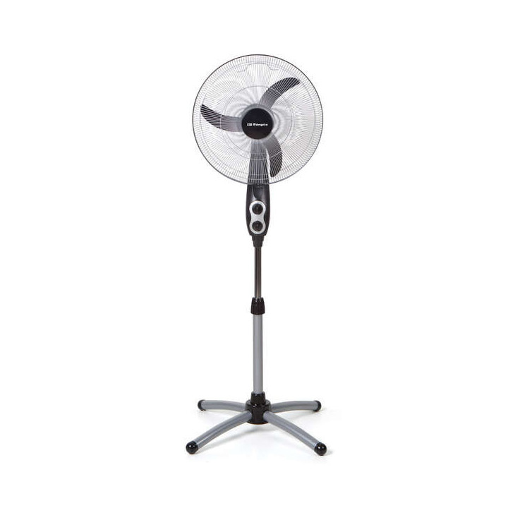 Orbegozo SF 0156 Ventilador de Pie Potente y Eficiente - Amplia Cobertura con Oscilacion Oval - Altura Ajustable - Cabezal Mult
