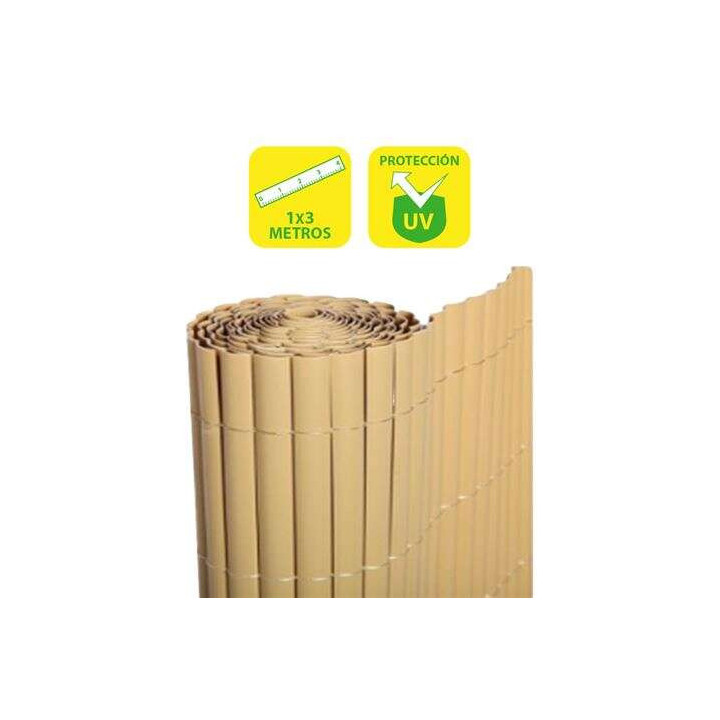 SunGarden Cañizo Plastico Doble Cara 1x3m - Color Marron Claro