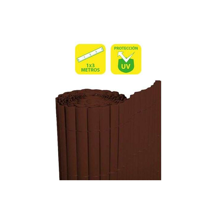 SunGarden Cañizo Plastico Doble Cara 1x3m - Color Marron Oscuro