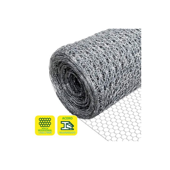 Sungarden Malla Gallinero Hexagonal 13x0.7mm 1x50m - Color Gris