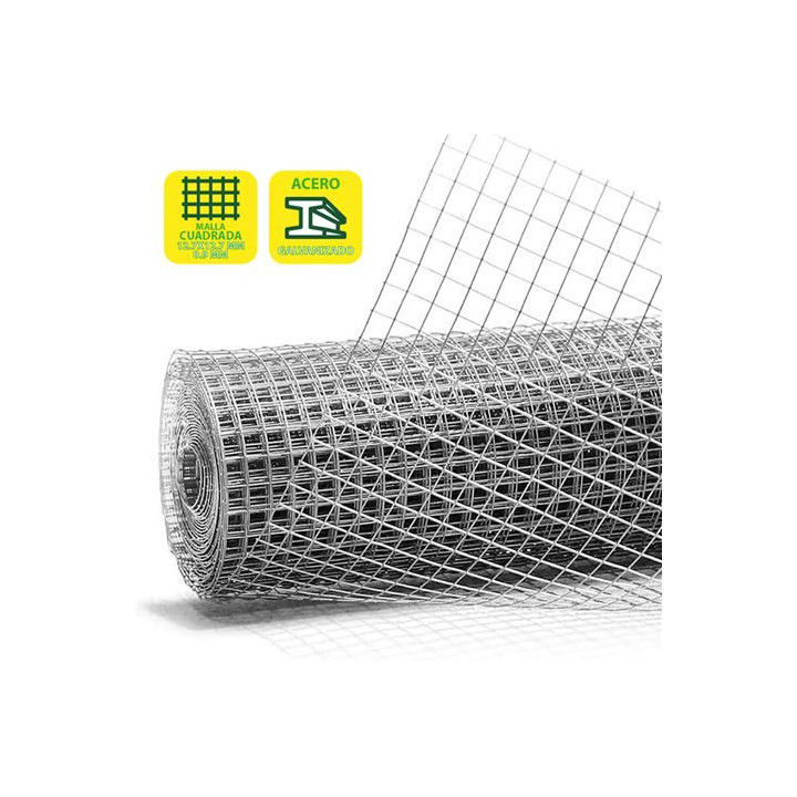 Sungarden Tela Metalica Galvanizada 12.7x12.7x0.9mm 1x25m - Color Gris