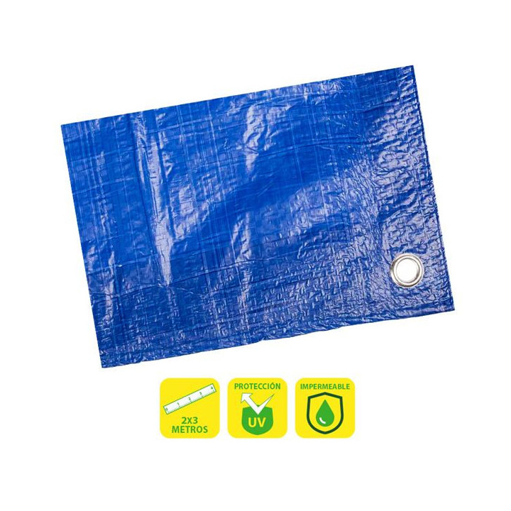 Sungarden Toldo / Lona con Ojales de Metal 2x3m - Color Azul