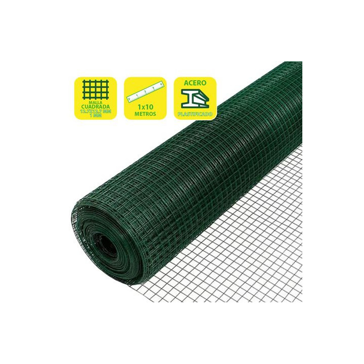 Sungarden Tela Metalica Plastificada 12.7x12.7x1mm 1x10m - Color Verde
