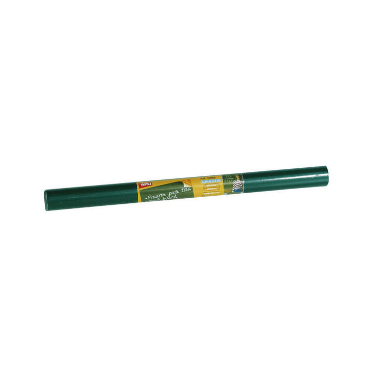 Apli Rollo de Pizarra Verde Adhesivo Reposicionable - Tamaño 0.45x2m - Grosor 210m - Se Corta Facilmente - Apta para Superfici