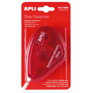 Apli Aplicador Adhesivo Doble Cara 8mm x 10m - Facil de Usar - Adhesivo Fuerte - Ideal para Manualidades y Proyectos Escolares