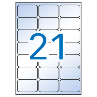 Apli Pack de 210 Etiquetas Transparentes 63.5 x 38.1mm - 10 Hojas por 21 Etiquetas - Adhesivo Permanente - Cantos Romos - Trans